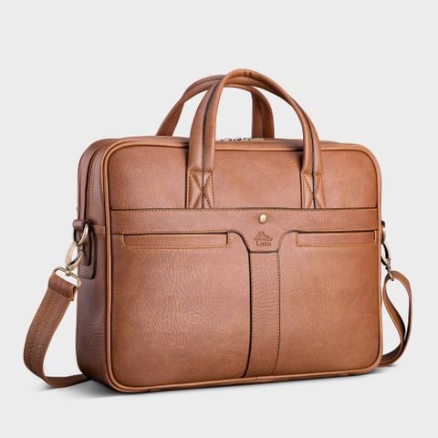 Cặp Công Sở Lata (Thời trang nam đựng laptop 14 inch - Cặp da CA34BN) màu bò nhạt