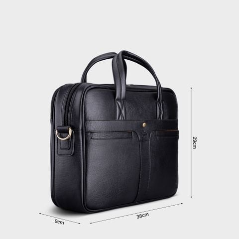 Cặp Công Sở Lata (Thời trang nam đựng laptop 14 inch - Cặp da CA34D) màu đen