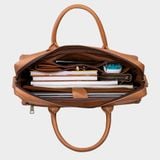  Cặp Công Sở Lata (Thời trang nam đựng laptop 14 inch - Cặp da CA09) màu Bò đậm 