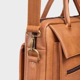  Cặp Công Sở Lata (Thời trang nam đựng laptop 14 inch - Cặp da CA09) màu Bò đậm 