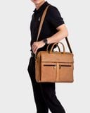 Cặp Công Sở Lata (Thời trang nam đựng laptop 14 inch - Cặp da CA09) màu bò nhạt 