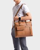  Cặp Công Sở Lata (Thời trang nam đựng vừa laptop 14 inch - Cặp da CA17BN) màu bò nhạt 