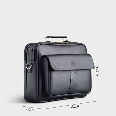 Cặp Công Sở Lata (Thời trang nam basic đựng vừa laptop 14 inch - Cặp da CA43)