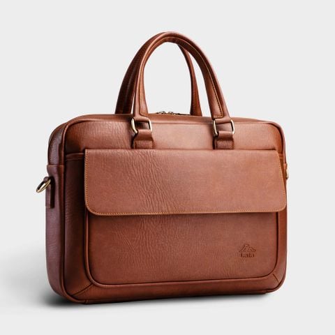 Cặp Công Sở Lata (Thời trang nam đựng laptop 14 inch - Cặp da CA23BD) màu bò đậm