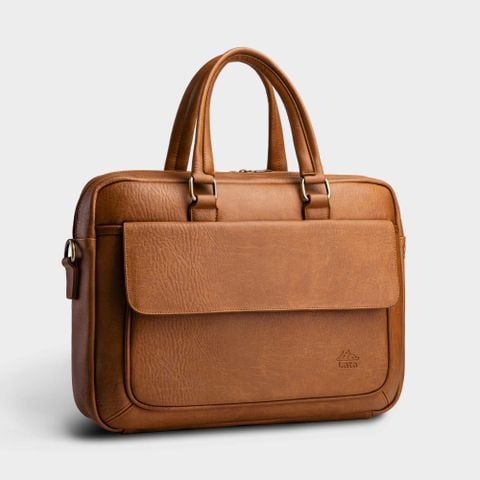 Cặp Công Sở Lata (Thời trang nam đựng laptop 14 inch - Cặp da CA23BN) màu bò nhạt