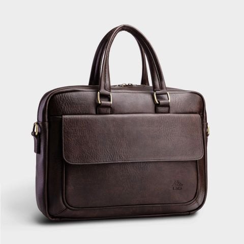 Cặp Công Sở Lata (Thời trang nam đựng laptop 14 inch - Cặp da CA23N) màu nâu