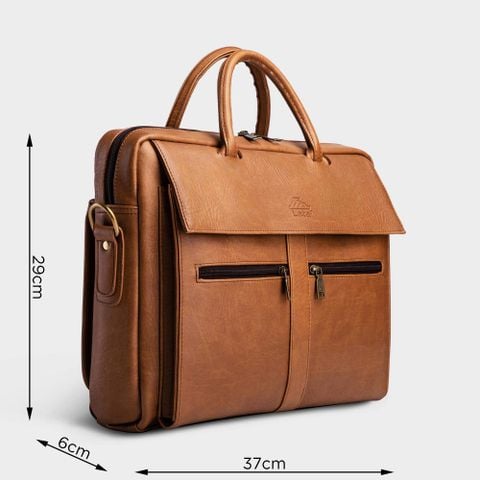 Cặp Công Sở Lata (Thời trang nam đựng laptop 14 inch - Cặp da CA09) màu bò nhạt