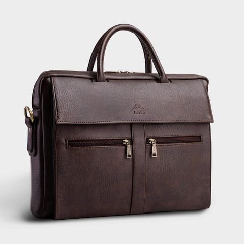 Cặp Công Sở Lata (Thời trang nam đựng laptop 14 inch - Cặp da CA09N) màu nâu