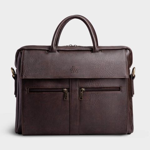 Cặp Công Sở Lata (Thời trang nam đựng laptop 14 inch - Cặp da CA09N) màu nâu
