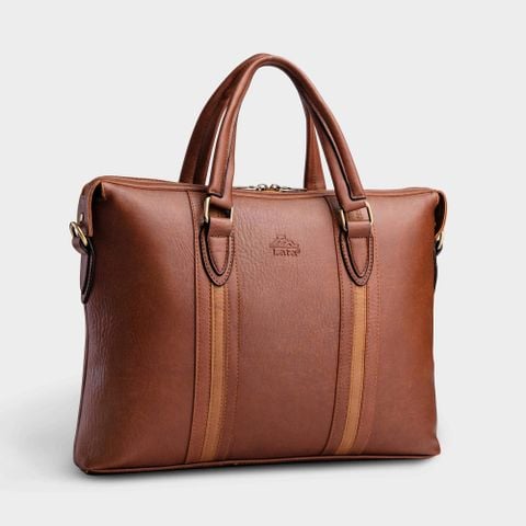 Cặp Công Sở Lata (Thời trang nam đựng laptop 14 inch - Cặp da CA14BD) màu bò đậm