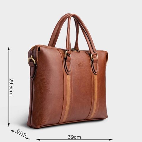 Cặp Công Sở Lata (Thời trang nam đựng laptop 14 inch - Cặp da CA14BD) màu bò đậm