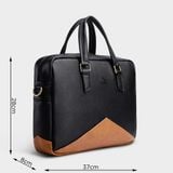  Cặp Công Sở Lata (Thời trang nam đựng laptop 14 inch - Cặp da CA16D) màu đen 