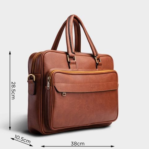 Cặp Công Sở Lata (Thời trang nam đựng laptop 15,6 inch - Cặp da CA26BD) màu bò đậm