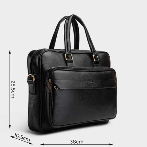 Cặp Công Sở Lata (Thời trang nam đựng laptop 15,6 inch - Cặp da CA26D) màu đen
