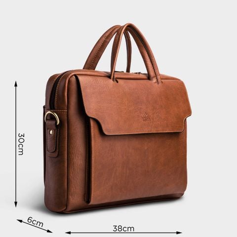 Cặp Công Sở Lata (Thời trang nam đựng laptop 15,6 inch - Cặp da CA27BD) màu bò đậm
