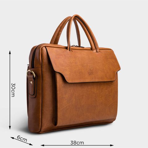 Cặp Công Sở Lata (Thời trang nam đựng laptop 15 inch - Cặp da CA27BN) màu bò nhạt