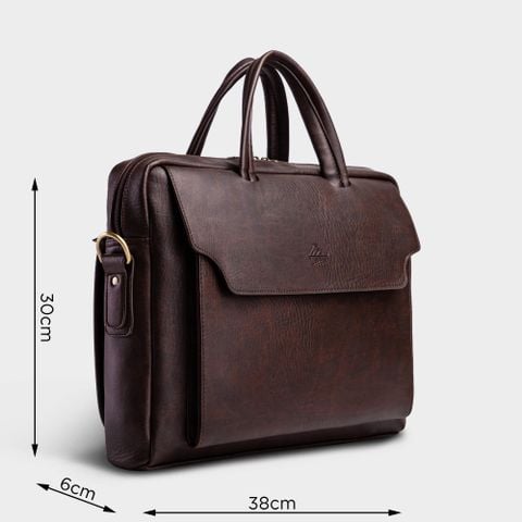 Cặp Công Sở Lata (Thời trang nam đựng laptop 15 inch - Cặp da CA27N) màu nâu