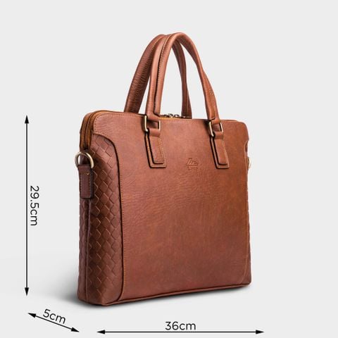 Cặp Công Sở Lata (Thời trang nam đựng laptop 13 inch - Cặp da CA28BD) màu bò đậm