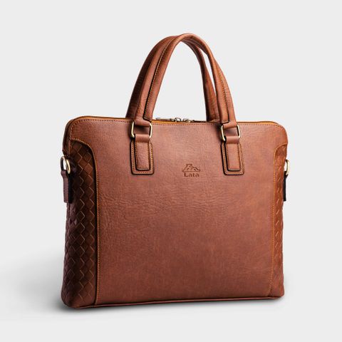 Cặp Công Sở Lata (Thời trang nam đựng laptop 13 inch - Cặp da CA28BD) màu bò đậm