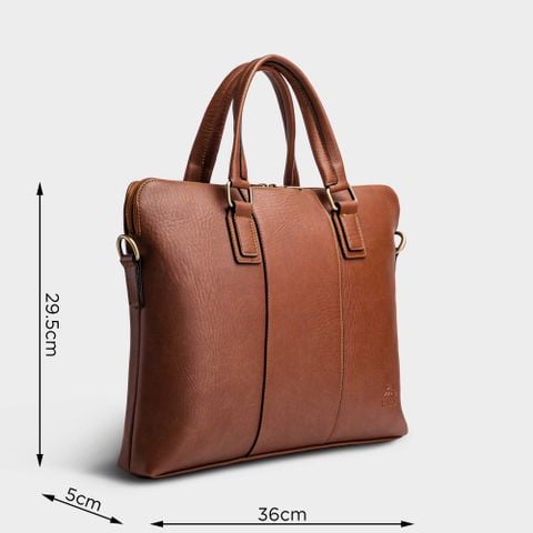 Cặp Công Sở Lata (Thời trang nam đựng laptop 13 inch - Cặp da CA29BD) màu bò đậm