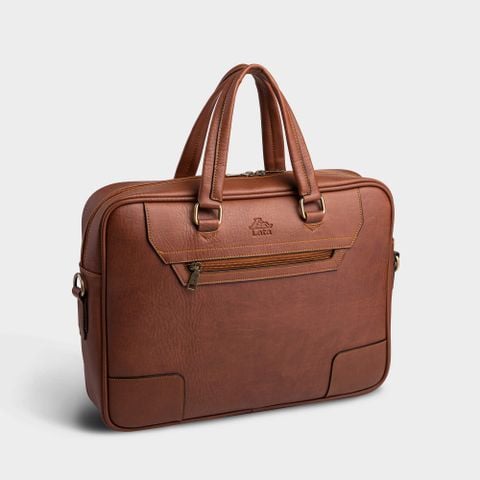 Cặp Công Sở Lata (Thời trang nam đựng laptop 15,6 inch - Cặp da CA30BD) màu bò đậm 