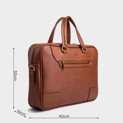 Cặp Công Sở Lata (Thời trang nam đựng laptop 15,6 inch - Cặp da CA30BD) màu bò đậm