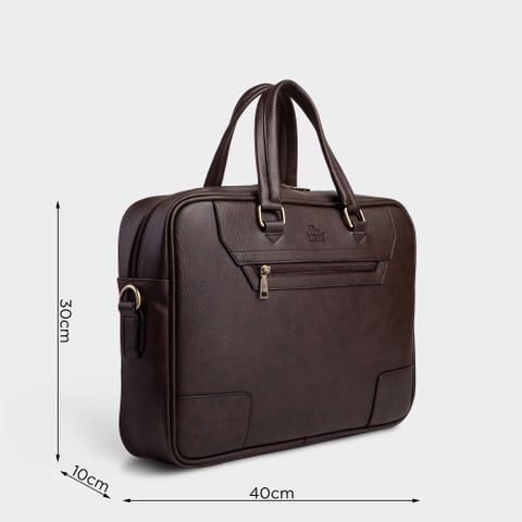 Cặp Công Sở Lata (Thời trang nam đựng laptop 15,6 inch - Cặp da CA30N) màu nâu