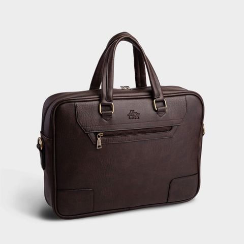 Cặp Công Sở Lata (Thời trang nam đựng laptop 15,6 inch - Cặp da CA30N) màu nâu