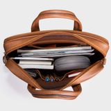  Cặp Công Sở Lata (Thời trang nam đựng laptop 14 inch - Cặp da CA34BD) màu bò đậm 