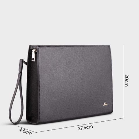 Ví nam da bò Lata (Thời trang nam dáng cầm tay cỡ lớn - Ví da thật CT010)