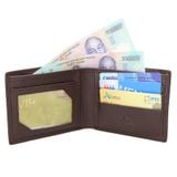  Ví nam da bò Lata (Thời trang nam dáng ngang - Ví da thật LVN006N) màu nâu 