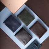  Ví nam da bò Lata (Thời trang nam dáng ngang - Ví da thật LVN006X) màu xanh 