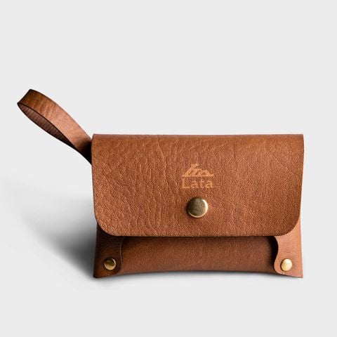 Ví Lata (Thời trang nữ nắp gập cỡ nhỏ - Ví móc khóa da MK4BN) màu bò nhạt