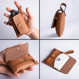  Ví Lata (Thời trang nữ nắp gập cỡ nhỏ - Ví móc khóa da MK4BN) màu bò nhạt 