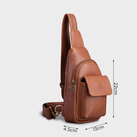 Balo Lata (Thời trang nam đi chơi cỡ trung - Balo đeo chéo da BALC26)