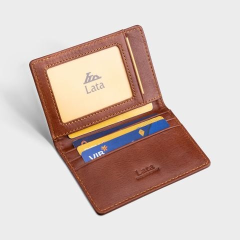 Ví nam da bò Lata ( Thời trang nam đựng namecard nhỏ gọn - Ví da thật LVN75 )