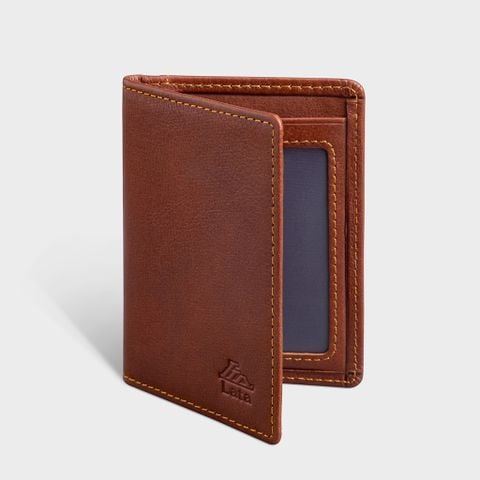 Ví nam da bò Lata (Thời trang nam đựng namecard nhỏ gọn - Ví da thật LVN74BD) màu bò đậm
