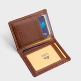  Ví nam da bò Lata (Thời trang nam đựng namecard nhỏ gọn - Ví da thật LVN74BD) màu bò đậm 
