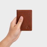  Ví nam da bò Lata (Thời trang nam đựng namecard nhỏ gọn - Ví da thật LVN74BD) màu bò đậm 