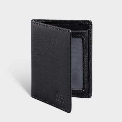 Ví nam da bò Lata (Thời trang nam đựng namecard nhỏ gọn - Ví da thật LVN74D) màu đen