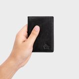  Ví nam da bò Lata (Thời trang nam đựng namecard nhỏ gọn - Ví da thật LVN74D) màu đen 