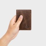  Ví nam da bò Lata (Thời trang nam đựng namecard nhỏ gọn - Ví da thật LVN74N) màu nâu 
