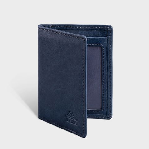 Ví nam da bò Lata ( Thời trang nam đựng namecard nhỏ gọn - Ví da thật LVN74X) màu xanh đen