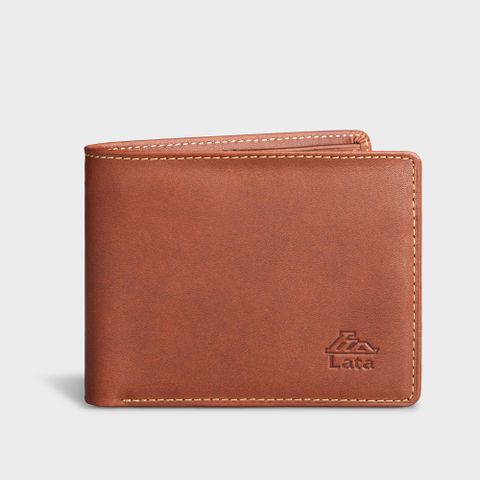 Ví nam da bò Lata (Thời trang nam - Ví da thật LVN69B) màu bò