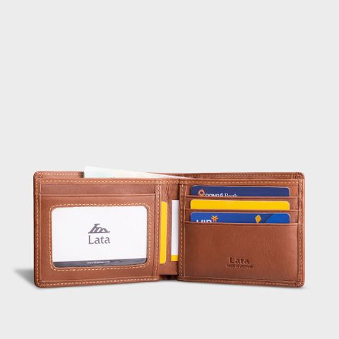 Ví nam da bò Lata (Thời trang nam - Ví da thật LVN69B) màu bò