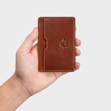  Ví nam da bò Lata ( Thời trang nam đựng namecard - Ví da thật LVN76BD) màu bò đậm 