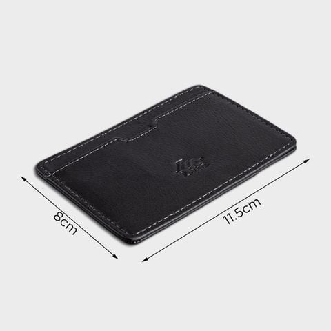 Ví nam da bò Lata ( Thời trang nam đựng namecard - Ví da thật LVN76D) màu đen