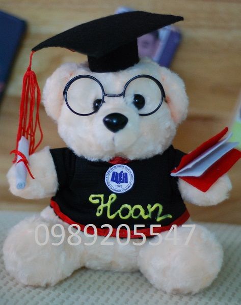 Gấu bông tốt nghiệp in logo trường Đại học Kinh tế
