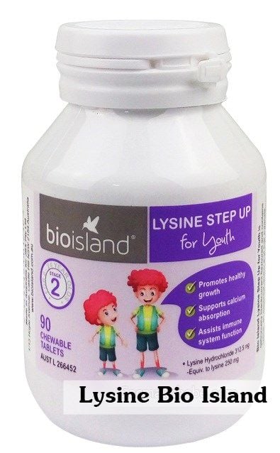Viên tăng cao & miễn dịch Lysine Bio Island (90 viên) (6-24 tuổi)