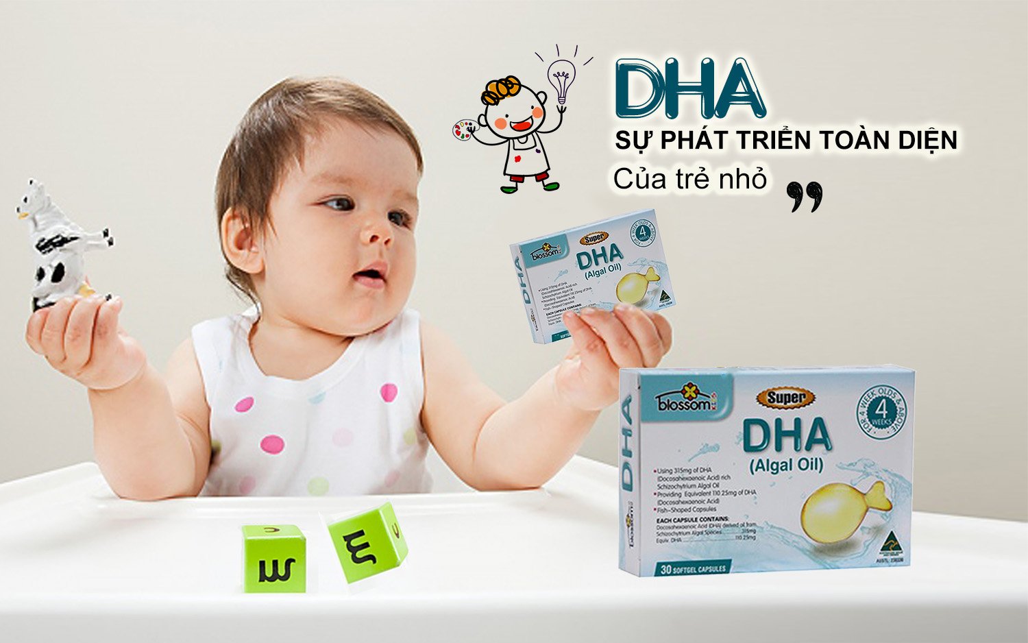 Image result for Bổ sung DHA cho trẻ - Blossom Super DHA For Kids 30 viên